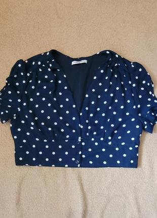 Блуза жіноча в горошок з v вирізом
