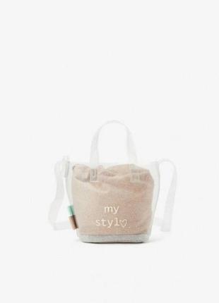 Zara стильная детская сумка сумочка мини прозрачная блестка сумка сумочка zara