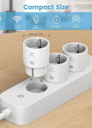 Wi-fi розетка eightree, 4 шт с измерением энергопотребления, голосовым управлением, eightree smart plug