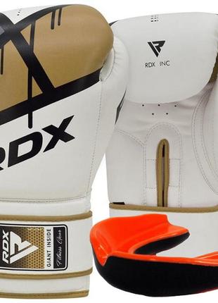 Боксерські рукавиці rdx f7 ego golden 16 унцій (капа в комплекті)