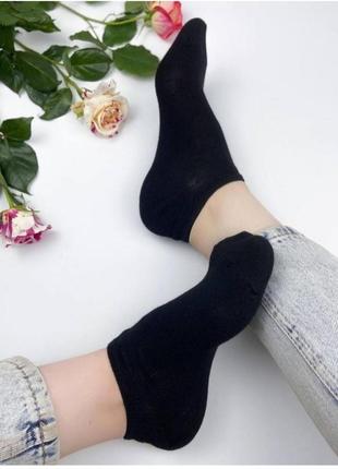 Набір 5 пар чорні жіночі короткі демісезонні шкарпетки спорт 36-40р. україна.