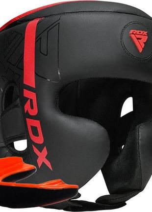 Боксерський шолом rdx f6 kara matte red m (капа у комплекті)