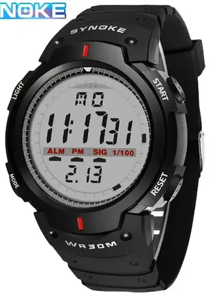 Synoke годинник черного цвета наручний спортивний електронний