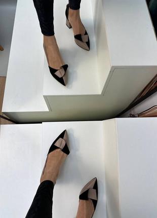 В наявності шкіряні комбіновані туфлі човники4 фото