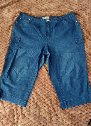 Жіночі джинсові бриджі штани капрі батального розміру