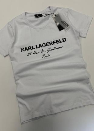 Женская футболка karl lagerfeld/стильная женская футболка karl lagerfeld