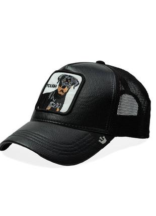 Бейсболка goorin bros черная с принтом собака