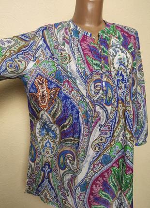 Батистовая шелковая блуза туника рубашка пейсли peter hahn стиль etro /5750/