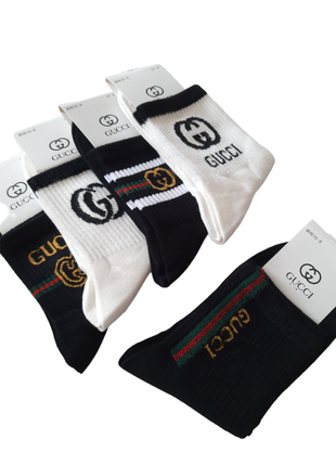 Жіночі брендові демісезонні шкарпетки в рубчику gucci 🔥36-41р. шкарпетки з принтом gucci