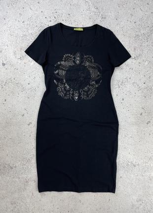 Versace jeans printed dress black платье оригинал