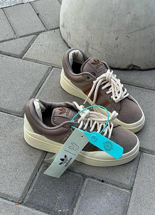 Кросівки жіночі adidas campus х bad bunny chalky brown шкіра/ замша 36/37/38/39/40 /41