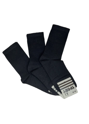 Набір 6 пар чорні жіночі високі шкарпетки теніс "sport" спорт 36-40р. демісезонні високі чорні шкарпетки