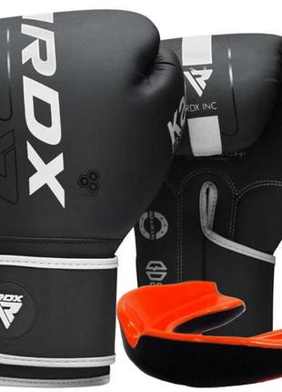Боксерські рукавиці rdx f6 kara matte white 16 унцій (капа в комплекті)