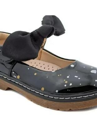 Туфлі для дівчинки clibee чорний лак