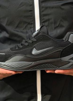 Кросівки чоловічі nike сітка/замш чорний колір 40/41