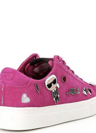Кеды-снекерсы розовые karl lagerfeld cate pins lace up sneakers pink