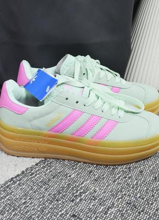 Новые мятные кроссовки adidas gazzele bold