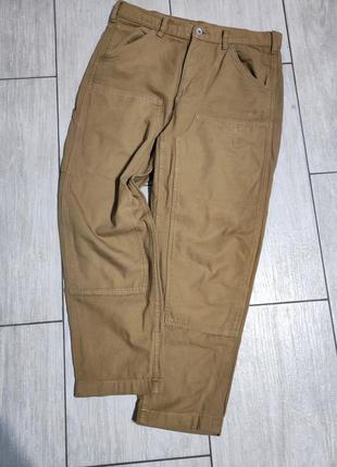 Карго свободные широкие прямые заужены брюки высокая посадка штаны бежевые штани бежеві посадка