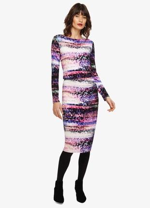 . нова брендова сукня міді "phase eigh" з принтом. розмір uk10.
