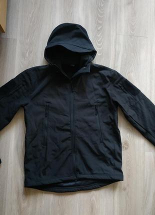 Куртка тактическая softshell black размер наш 48 (m), состояние идеальное