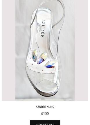 Брендовые прозрачные туфли с яркими кристалламиazuree франция