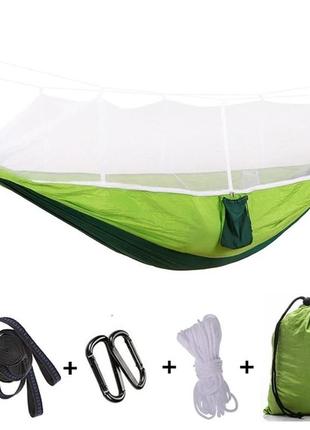 Туристический гамак с москитной сеткой ukc hammock net зеленый до 200 кг.