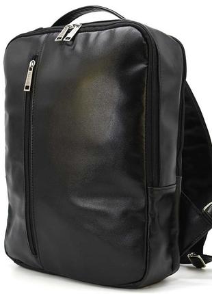 Шкіряний чоловічий рюкзак чорний tarwa ga-7287-3md на два відділи