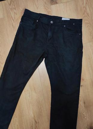 Джинси чоловічі чорні прямі denim co basic jeans man, розмір xl