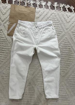 Высокие белые джинсы mom denim co zara cos