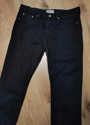 Джинсы мужские черные длинные прямые широкие regular fit river island basic jeans man, размер xl