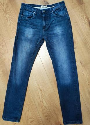 Джинсы мужские синие зауженные slim fit loose basic jeans man, размер s