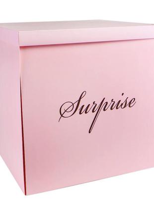 Коробка "великий сюрприз" 70*70, рожева