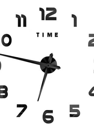 3д годинник настінний, чорний (40-120 см)