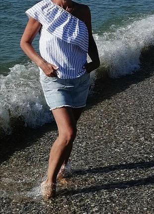 Джинсова міні коротка юбка 38-40