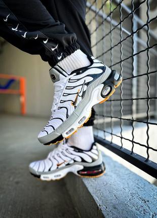 Мужские кроссовки nike air max plus tn mean grey-white double swoosh