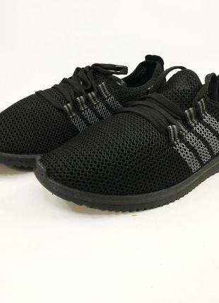 Мужские кроссовки текстиль 45 размер. легкие летние черные кроссовки. модель 64744. цвет: черный