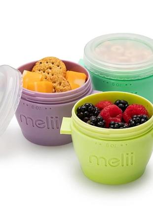 Набір з 4 контейнерів melii snap & go для зберігання, заморозки продуктів