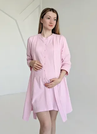Комплект халат и рубашка в роддом для беременных и кормящих