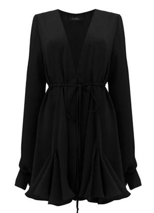 Объемное черная струящееся платье zara new