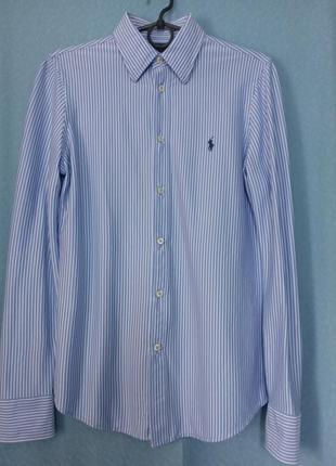 Сороча чоловіча трикотажна смугаста knit dress shirt polo ralph lauren, m