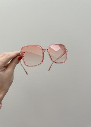 Очки очки солнцезащитные розовые с розовой линзой