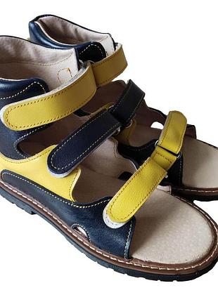 Ортопедические сандалии с супинатором foot care fc-113 размер 31 желто-синие