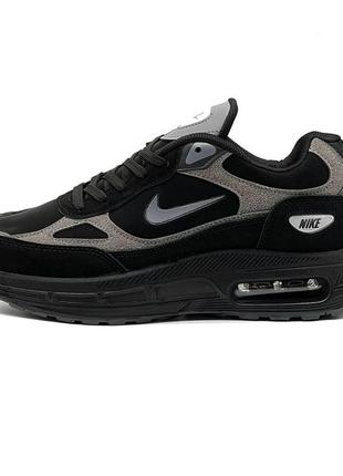 Кросівки чоловічі/підліткові air max замша/нейлон чорний колір 40/41/43