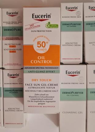 Сонцезахисний ультралегкий гель-крем eucerin oil control dry touch spf 50+