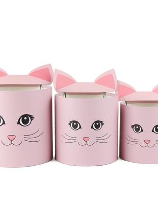 Набір із трьох коробок "мила кішечка", рожевий