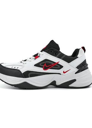 Nike m2k tekno black white «red logo» 2.0