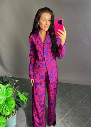 Люксовий костюмчик двійка з ексклюзивним принтом
