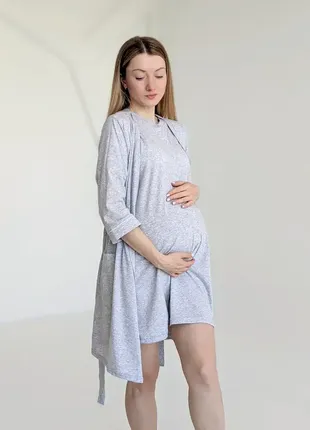 Комплект халат і сорочка в пологовий для вагітних та годуючих