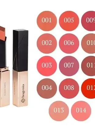 Гелева помада для губ bogenia glossiness gel lipstick