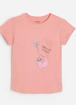 Брендовая летняя футболка для девочки из органического хлопка